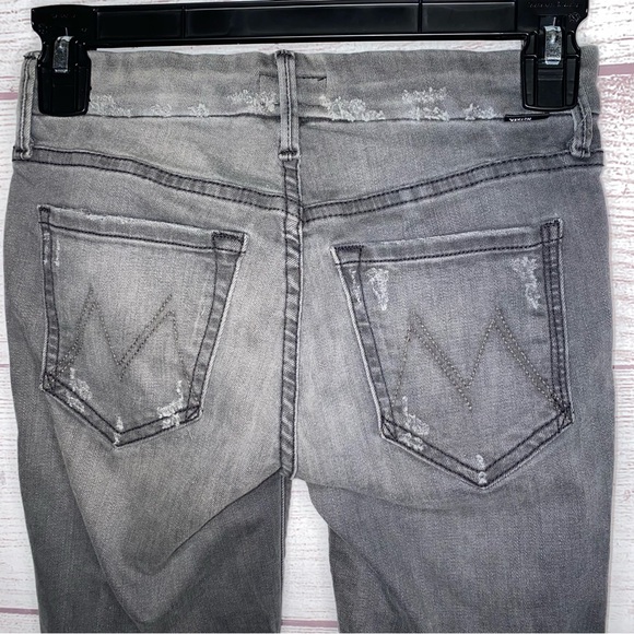 MOTHER Gray Distressed skinny jeans - Picture 4 of 10